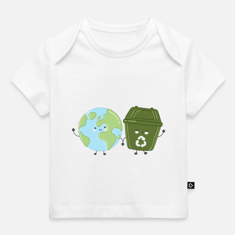 Le recyclage sur terre main dans la main - T-shirt Premium bébé bio - blanc