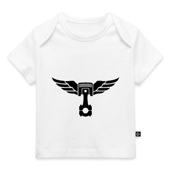 piston et ailes - T-shirt Premium bébé bio - blanc - Devant