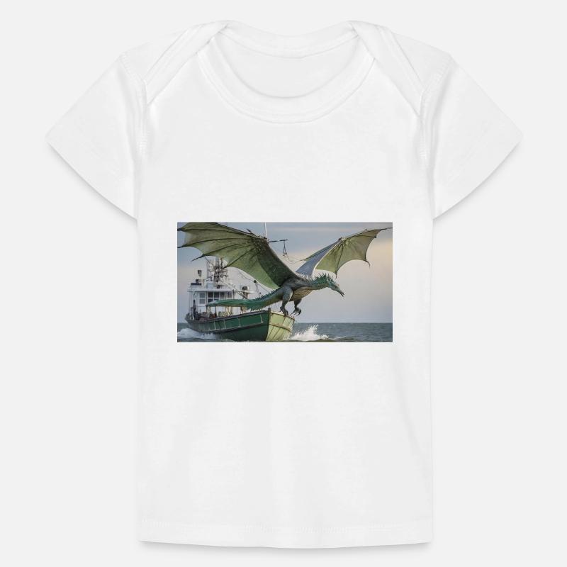 A realistic bad dark dragon is hunting fish Baby Premium Organic T-shirt