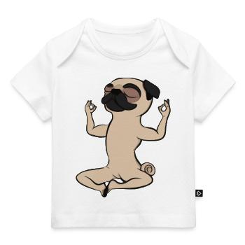 Mops Hund macht Yoga Yogaliebhaber Geschenkidee - Baby Premium Organic T-Shirt - Weiß - Vorne