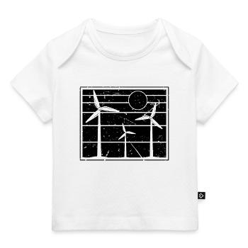 Windmill Retro Green Energy Turbine Technician - Baby Premium Organic T-shirt - white - Front