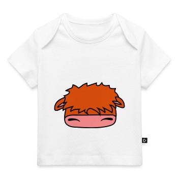 hochland kuh gesicht kopf - Baby Premium Organic T-Shirt - Weiß - Vorne