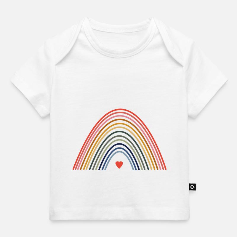 Arc-en-ciel avec cœur - T-shirt Premium bébé bio - blanc