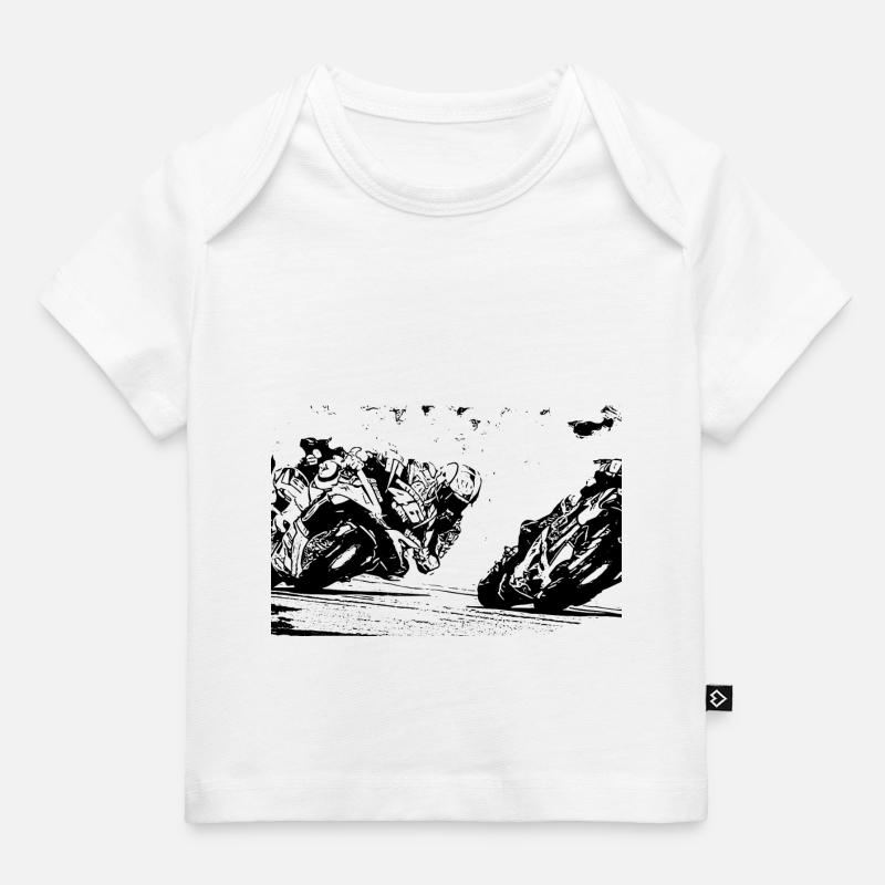 Moto de course - T-shirt Premium bébé bio - blanc