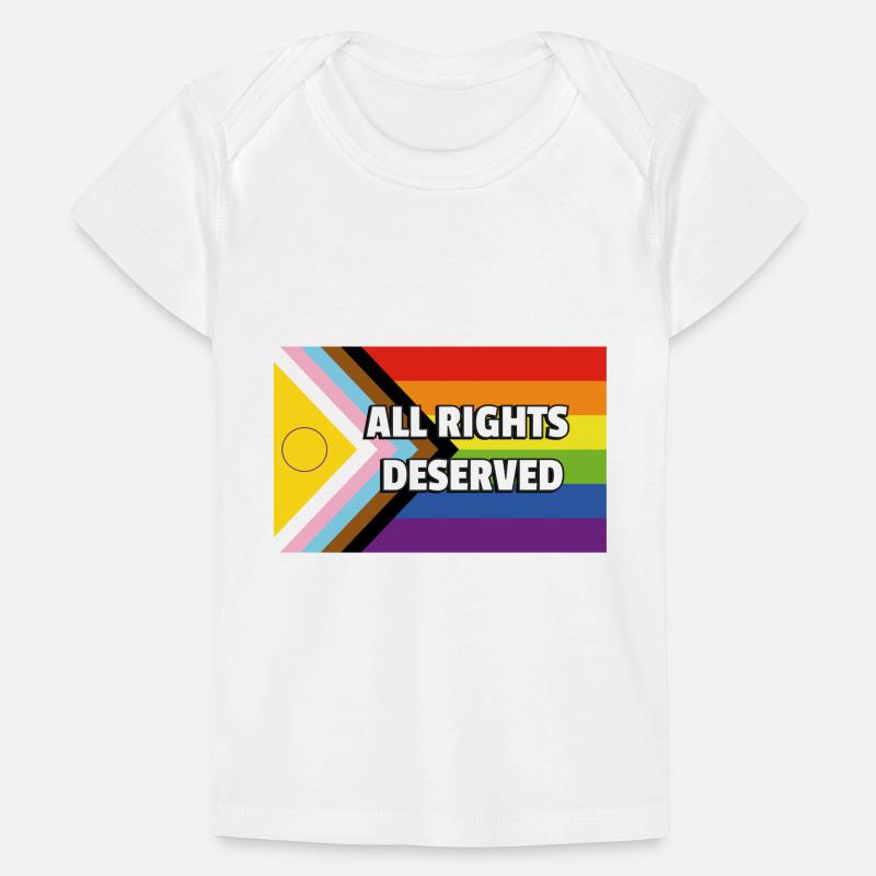 Inclusive Pride Progress Flag ALL RIGHTS DESERVED Baby Premium Organic T-shirt