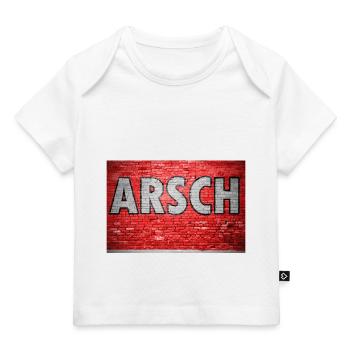 Arsch Ziegelsteinmauer Graffiti - Baby Premium Organic T-Shirt - Weiß - Vorne