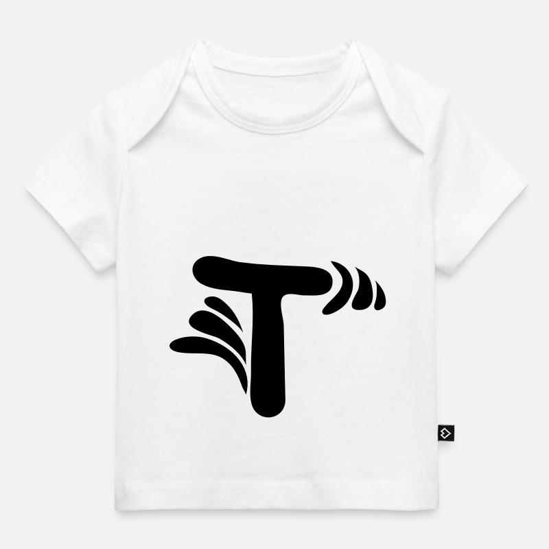 Letter T & Pattern - Baby Premium Organic T-shirt - white