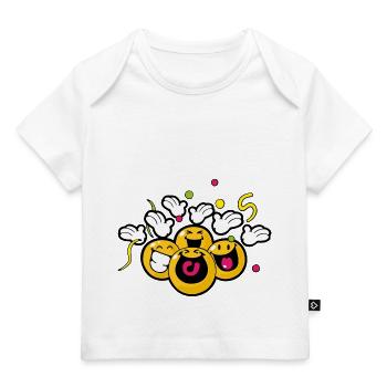 Smiley New Year Celebrating - T-shirt Premium bébé bio - blanc - Devant