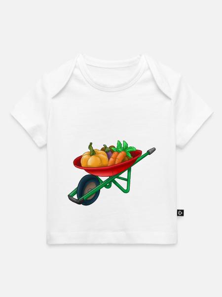 Schubkarre mit Gemüse - Baby Premium Organic T-Shirt - Weiß