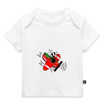 Das Flugzeug - Baby Premium Organic T-Shirt - Weiß - Vorne