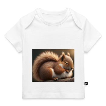 Cute animals doing hibernation – squirrel - Baby Premium Organic T-shirt - white - Front