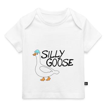 oie idiote avec chapeau drôle - T-shirt Premium bébé bio - blanc - Devant