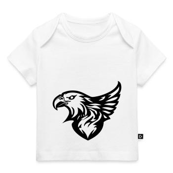 eagle's head with wing in profile on one side - Baby Premium Organic T-shirt - white - Front