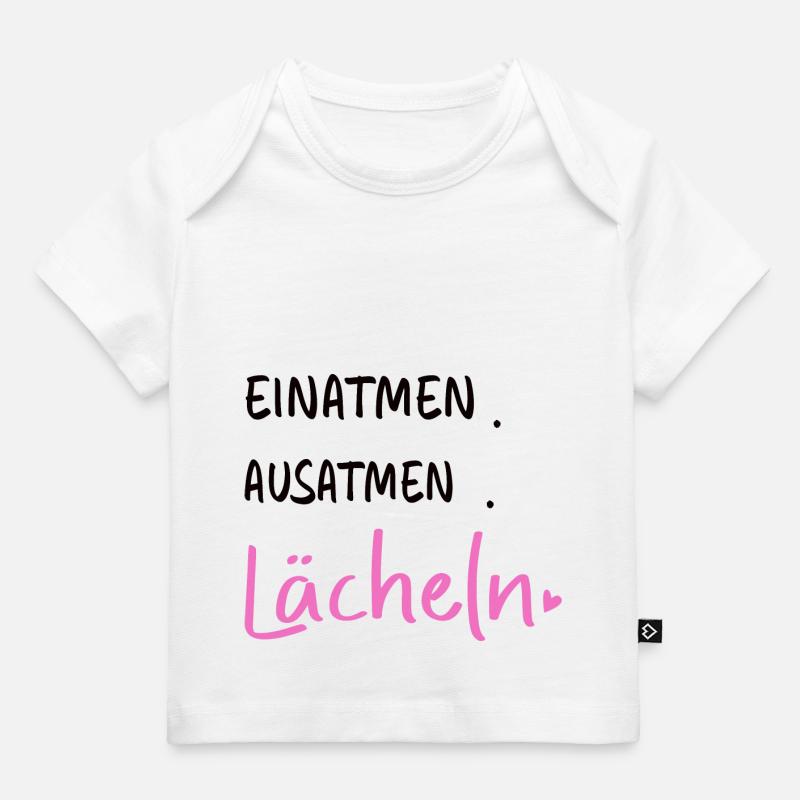 Inhaler. Exhaler. Sourire - Dictons Déclaration - T-shirt Premium bébé bio - blanc