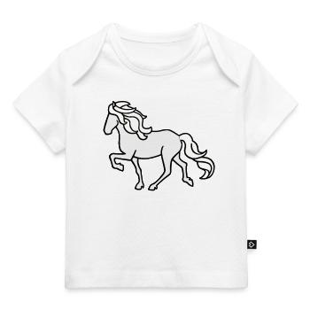 Islandpferd, Schimmel, hell - Baby Premium Organic T-Shirt - Weiß - Vorne