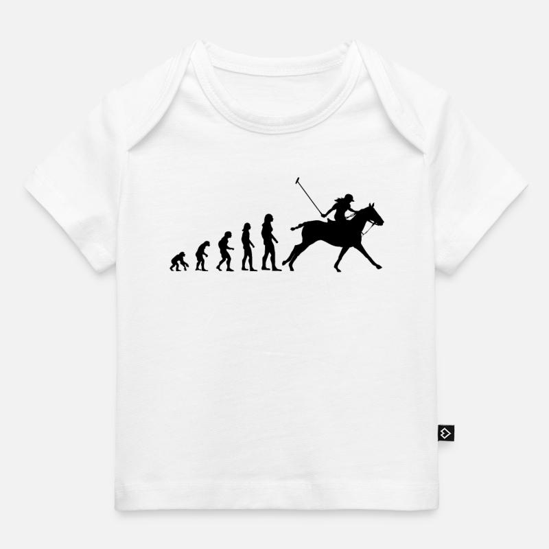 Polo Sport Rider Funny Evolution Cadeau - T-shirt Premium bébé bio - blanc