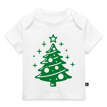 Albero di Natale Verde - T-shirt Premium neonato bio - bianco - Fronte