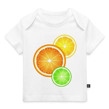 Zitrusfrüchte Orange Zitrone Limette - Baby Premium Organic T-Shirt - Weiß - Vorne