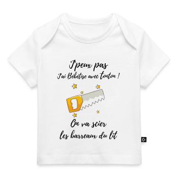 je peux pas j'ai bêtise avec tonton - T-shirt Premium bébé bio - blanc - Devant