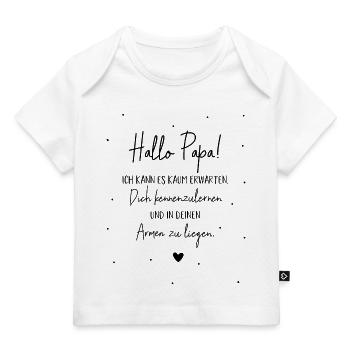 Hallo Papa - Baby Premium Organic T-Shirt - Weiß - Vorne