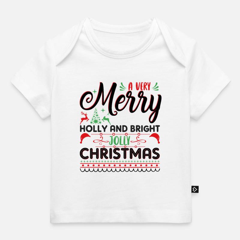 Jolly Chirstmas Pull de Noël moche - T-shirt Premium bébé bio - blanc
