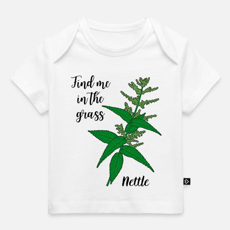 Retrouve-moi dans l’herbe... ortie - T-shirt Premium bébé bio - blanc