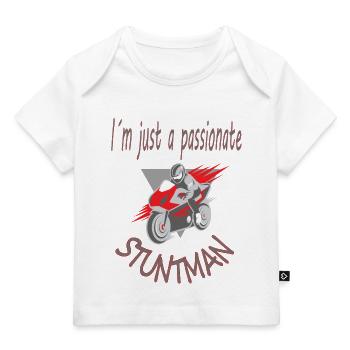 motocycliste passionné disant cadeau - T-shirt Premium bébé bio - blanc - Devant