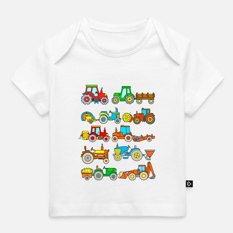 tracteurs - T-shirt Premium bébé bio - blanc