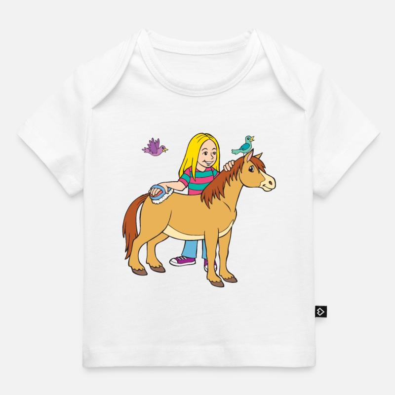 Fille de cheval - T-shirt Premium bébé bio - blanc