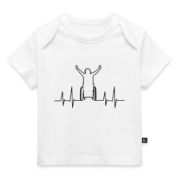 heartbeat wheelchair - Baby Premium Organic T-shirt - white - Front
