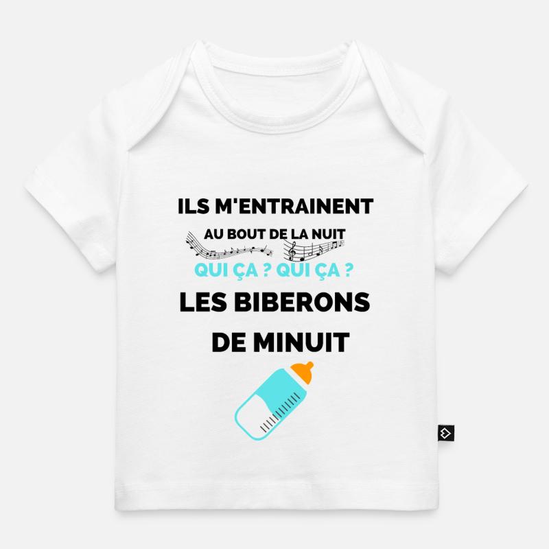 les joies du biberon de minuit - T-shirt Premium bébé bio - blanc
