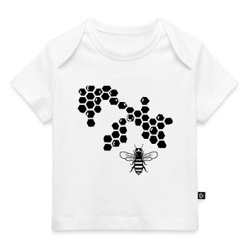 Abeille cadeau apiculteur miel fleurs insecte - T-shirt Premium bébé bio - blanc - Devant