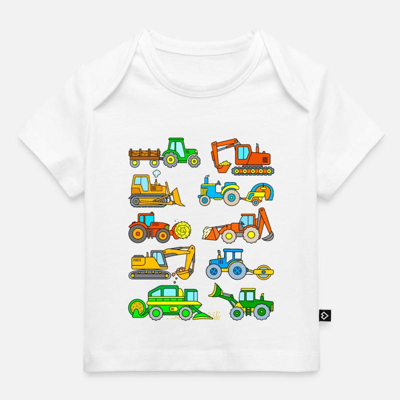 Pelles et tracteurs - T-shirt Premium bébé bio - blanc