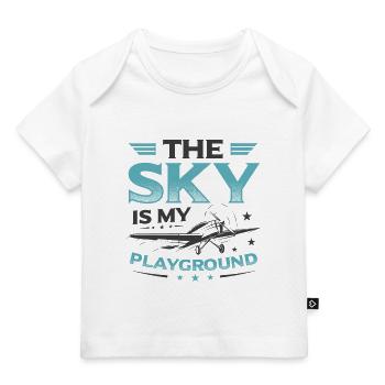 Le ciel est mon terrain de jeu Pilote d’avion miniature - T-shirt Premium bébé bio - blanc - Devant