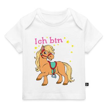Pony Ich bin 3 Pferd 3. Geburtstag Reiten Pferde - Baby Premium Organic T-Shirt - Weiß - Vorne