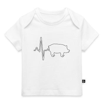 Battement de cœur de cochon - T-shirt Premium bébé bio - blanc - Devant