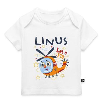 Linus Helicopter Child Motif Children Birthday - Baby Premium Organic T-shirt - white - Front