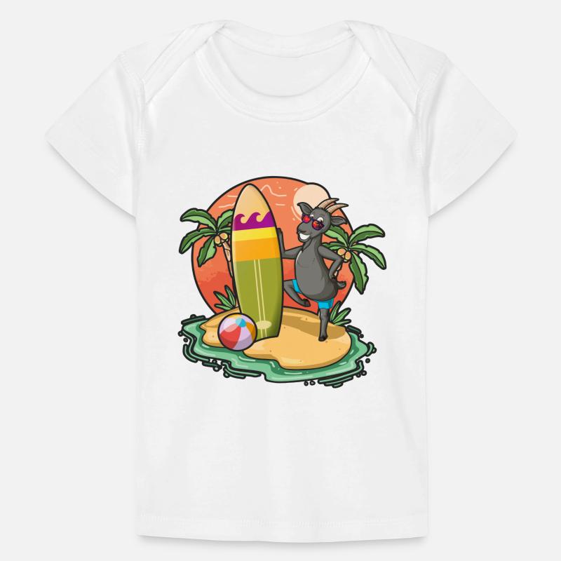Drôle de chèvre Surf Lovers Cool Planche de surf Jeu de mots T-shirt Premium bébé bio