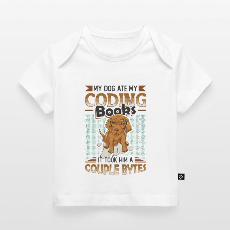 Dog Bytes Code Computer Joke Programmation T-shirt Premium bébé bio