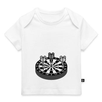 Papas Volltreffer Body Dartscheibe - Baby Premium Organic T-Shirt - Weiß - Vorne