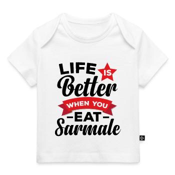 Essen Sie Sarmale rumänisches Essen - Baby Premium Organic T-Shirt - Weiß - Vorne