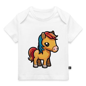 Cute horse for school beginners and kindergarten children - Baby Premium Organic T-shirt - white - Front