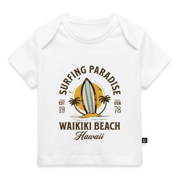 Waikiki Beach Hawaii Surfing Paradise - Baby Premium Organic T-shirt - white - Front