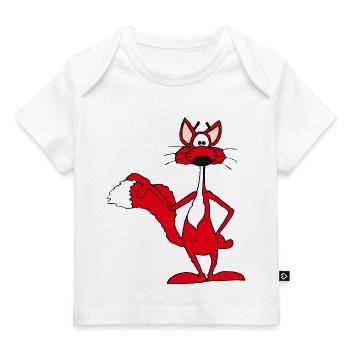 Red fox smiling cheerfully - Baby Premium Organic T-shirt - white - Front