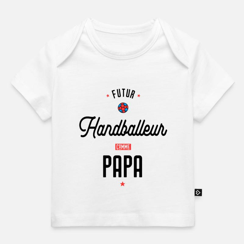 Futur handballeur comme papa - T-shirt Premium bébé bio - blanc