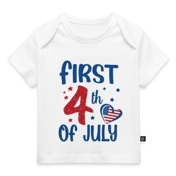 First 4th of July Independence Day Amerika - Baby Premium Organic T-Shirt - Weiß - Vorne
