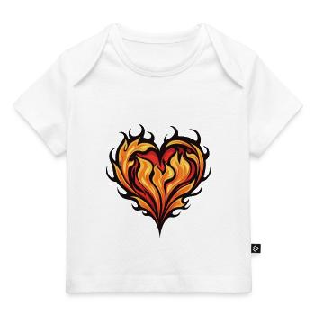 Cœur Feu Amour - T-shirt Premium bébé bio - blanc - Devant