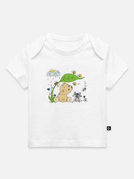 Bärchen im Regen - Baby Premium Organic T-Shirt - Weiß