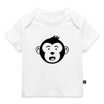 Cute Monkey Head – Funny Monkey Design - Baby Premium Organic T-shirt - white - Front