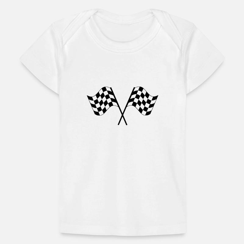 Drapeaux de course à damier T-shirt Premium bébé bio